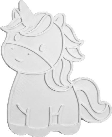 Plaquinha de unicórnio para colorir